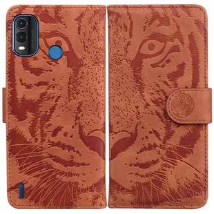 For Nokia G11 Plus Tiger Embossing Pattern Horizontal Flip Leather Phone Case(Brown)