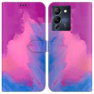 For Infinix Note 12 G96/X670 Watercolor Pattern Horizontal Flip Leather Phone Case(Purple Red)