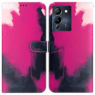 For Infinix Note 12 G96/X670 Watercolor Pattern Horizontal Flip Leather Phone Case(Berry Color)