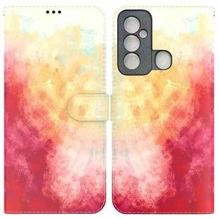 For Tecno Spark 6 GO Watercolor Pattern Horizontal Flip Leather Phone Case(Spring Cherry)