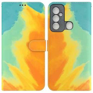 For Tecno Spark 6 GO Watercolor Pattern Horizontal Flip Leather Phone Case(Autumn Leaf Color)