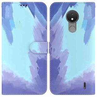 For Nokia C21 Watercolor Pattern Horizontal Flip Leather Phone Case(Winter Snow)