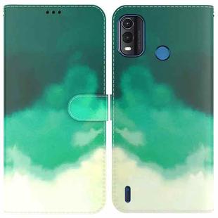 For Nokia G11 Plus Watercolor Pattern Horizontal Flip Leather Phone Case(Cyan Green)