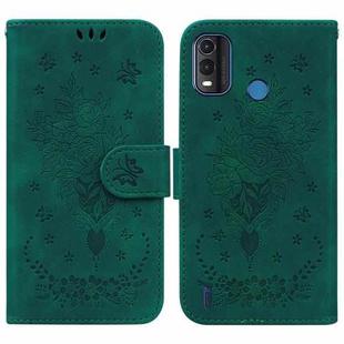 For Nokia G11 Plus Butterfly Rose Embossed Leather Phone Case(Green)