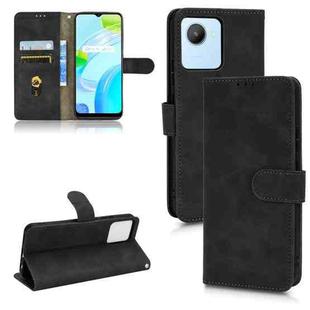 For Realme C30 4G Skin Feel Magnetic Flip Leather Phone Case(Black)