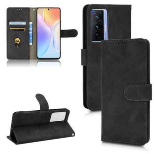 For vivo X70 Skin Feel Magnetic Flip Leather Phone Case(Black)