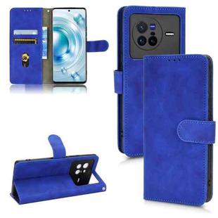 For vivo X80 Skin Feel Magnetic Flip Leather Phone Case(Blue)