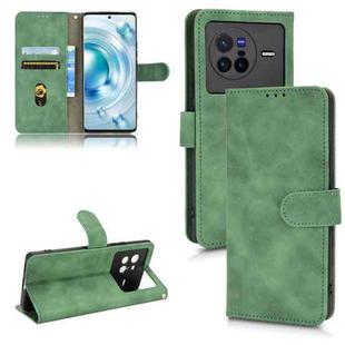 For vivo X80 Skin Feel Magnetic Flip Leather Phone Case(Green)