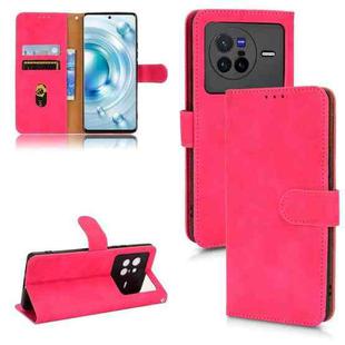 For vivo X80 Skin Feel Magnetic Flip Leather Phone Case(Rose Red)