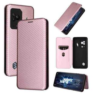For Xiaomi 12S Ultra Carbon Fiber Texture Magnetic Flip Leather Phone Case(Pink)