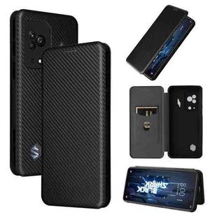 For Xiaomi 12S Ultra Carbon Fiber Texture Magnetic Flip Leather Phone Case(Black)