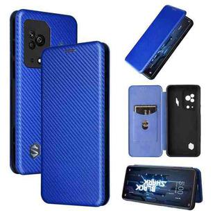 For Xiaomi 12S Ultra Carbon Fiber Texture Magnetic Flip Leather Phone Case(Blue)