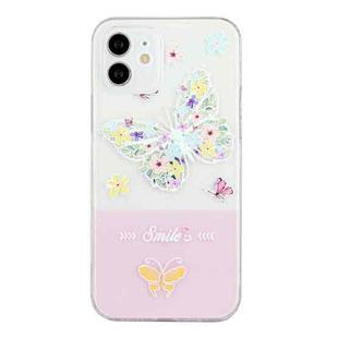 For iPhone 11 Bronzing Butterfly Flower Phone Case (Butterfly)