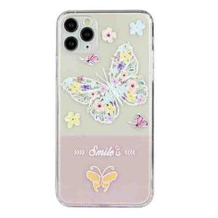 For iPhone 11 Pro Max Bronzing Butterfly Flower Phone Case (Butterfly)