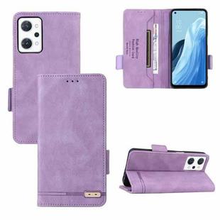 For OPPO Reno7 A JPN Magnetic Clasp Flip Leather Phone Case(Purple)