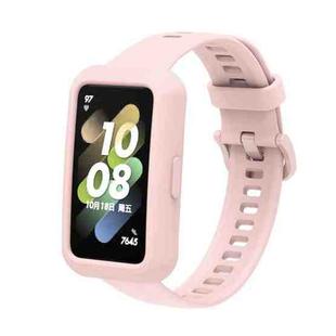 For Huawei Band 7 Silicone Adjustable Elastic Watch Band(Pink)