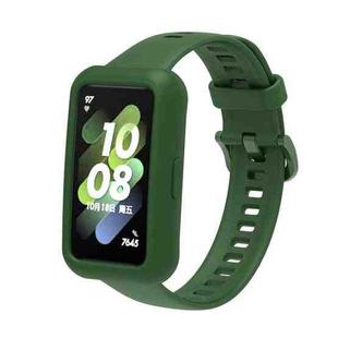 For Huawei Band 7 Silicone Adjustable Elastic Watch Band(Green)