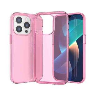 For iPhone 14 Pro Crystal Clear Phone Case(Transparent Pink)