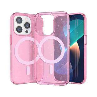 Crystal Clear MagSafe Phone Case For iPhone 14 Pro(Glitter Pink)