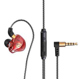 QKZ ZEN In-ear Subwoofer Wire-controlled Music Running Sports Earphone with Mic(Red)