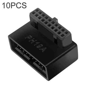 10 PCS 3.0 19P 20P 90 Degree Motherboard Male To Female Extension Adapter, Model: PH19A