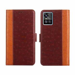 For vivo S10 / S10 Pro Ostrich Texture Flip Leather Phone Case(Brown)