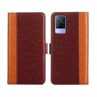 For vivo V21 4G / 5G Ostrich Texture Flip Leather Phone Case(Brown)