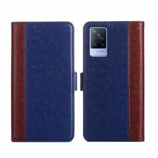 For vivo V21 4G / 5G Ostrich Texture Flip Leather Phone Case(Blue)
