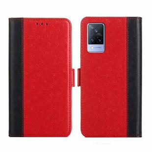 For vivo V21 4G / 5G Ostrich Texture Flip Leather Phone Case(Red)