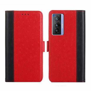 For vivo X70 Ostrich Texture Flip Leather Phone Case(Red)