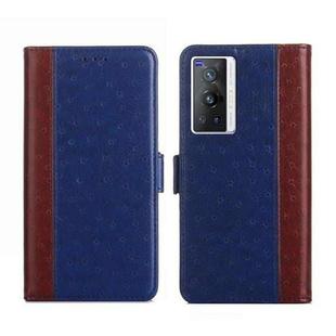 For vivo X70 Pro Ostrich Texture Flip Leather Phone Case(Blue)