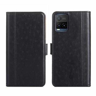 For vivo Y21 / Y21s / Y33s Ostrich Texture Flip Leather Phone Case(Black)