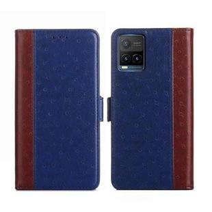 For vivo Y21 / Y21s / Y33s Ostrich Texture Flip Leather Phone Case(Blue)