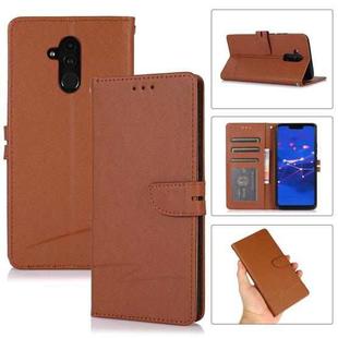 For Huawei Mate 20 lite Cross Texture Horizontal Flip Leather Phone Case(Brown)