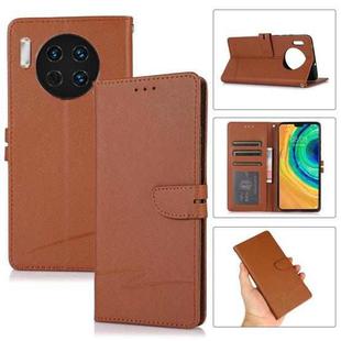 For Huawei Mate 30 Cross Texture Horizontal Flip Leather Phone Case(Brown)