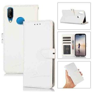 For Huawei P20 lite Cross Texture Horizontal Flip Leather Phone Case(White)
