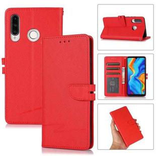 For Huawei P30 lite Cross Texture Horizontal Flip Leather Phone Case(Red)