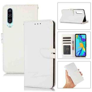 For Huawei P30 Cross Texture Horizontal Flip Leather Phone Case(White)