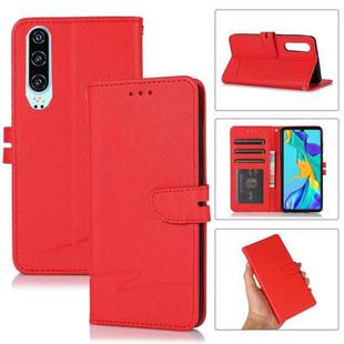 For Huawei P30 Cross Texture Horizontal Flip Leather Phone Case(Red)