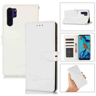 For Huawei P30 Pro Cross Texture Horizontal Flip Leather Phone Case(White)