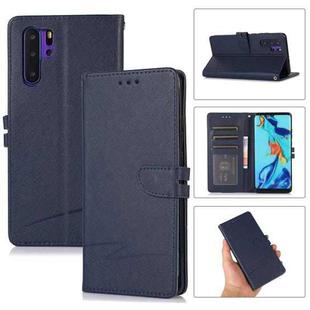 For Huawei P30 Pro Cross Texture Horizontal Flip Leather Phone Case(Dark Blue)