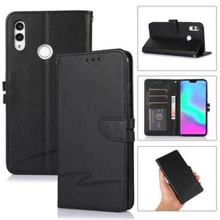 For Honor 10 Lite Cross Texture Horizontal Flip Leather Phone Case(Black)