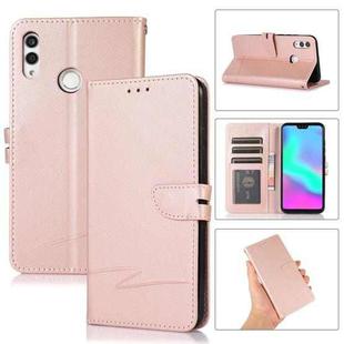 For Honor 10 Lite Cross Texture Horizontal Flip Leather Phone Case(Pink)