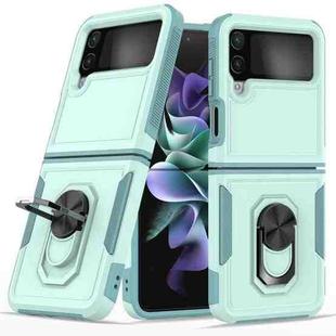 For Samsung Galaxy Z Flip4 PC + TPU Phone Case with Ring Holder(Light Green)