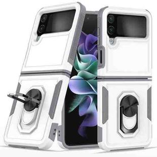 For Samsung Galaxy Z Flip4 PC + TPU Phone Case with Ring Holder(White)