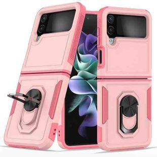 For Samsung Galaxy Z Flip4 PC + TPU Phone Case with Ring Holder(Pink)