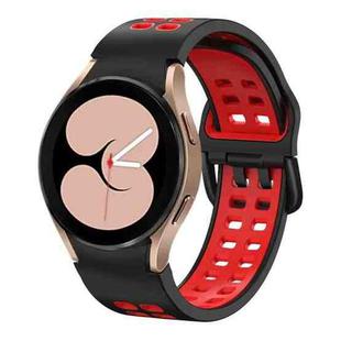 For Samsung Galaxy Watch 5 Pro 45mm Double-row Hole Two-color Silicone Watch Band(Black Red)