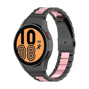 For Samsung Galaxy Watch 5 40mm Three Strains Steel Watch Band(Black Pink)