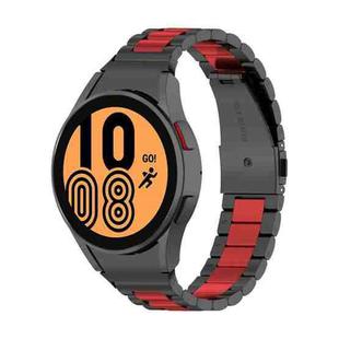 For Samsung Galaxy Watch 5 Pro 45mm Three Strains Steel Watch Band(Black Red)