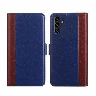 For Samsung Galaxy A13 4G Ostrich Texture Flip Leather Phone Case(Blue)
